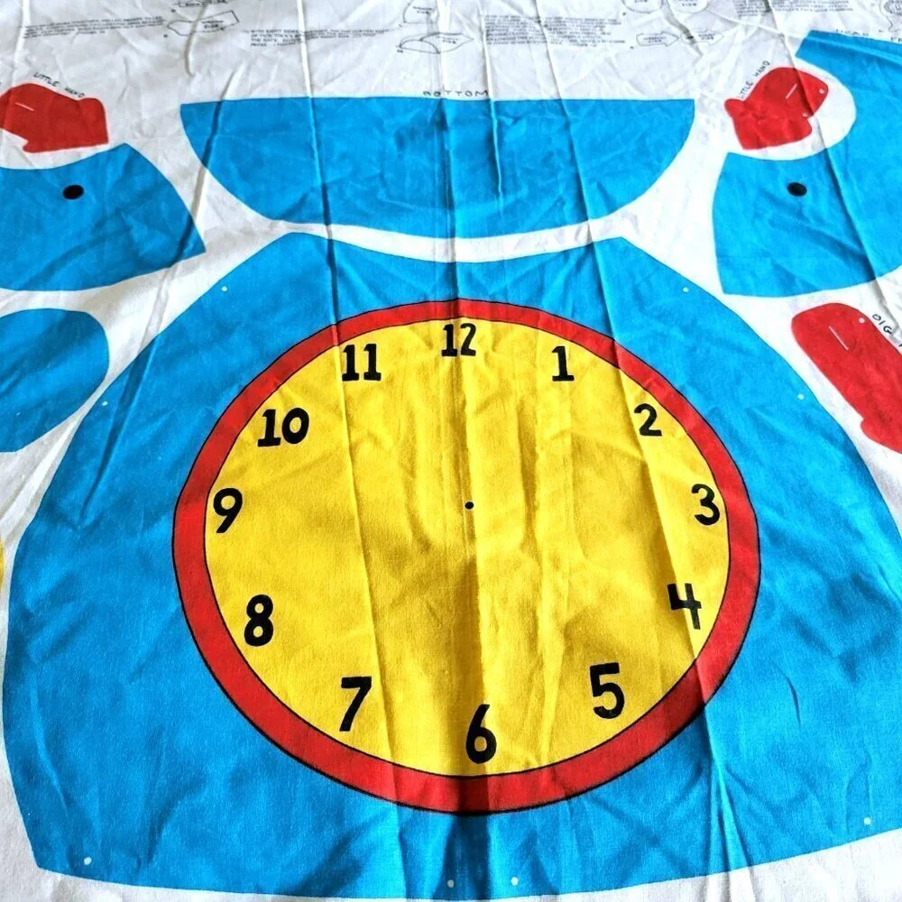Tick Tock The Teddy Bear Clock Fabric Panel Pattern Sewing